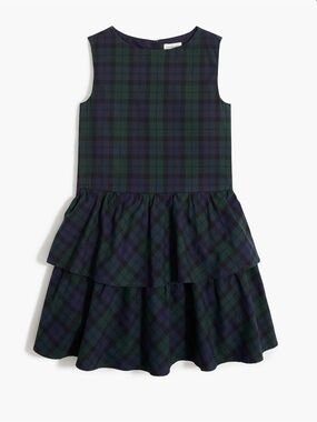 Crewcuts Girls' poplin Black Watch plaid dress size 8